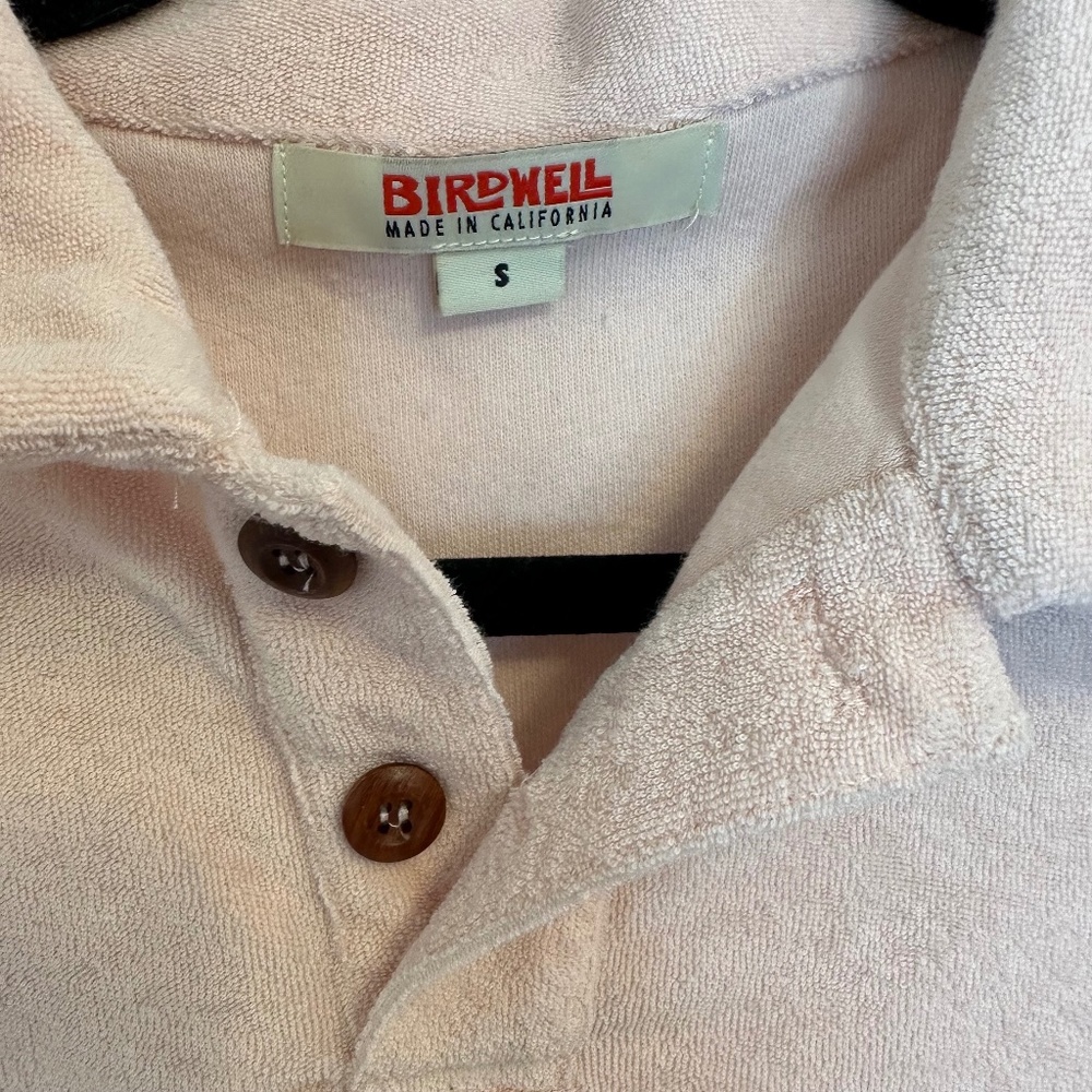Birdwell Beach Britches Men's Terry Polo Shirt Pale Pink Sz Small